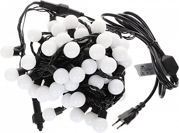 Гирлянда LED 70 шариков RGB, уличная, провод черный, 10 м